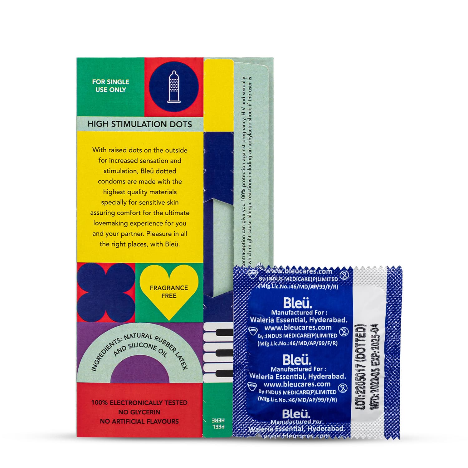 Bleu Dotted Vegan Condoms (1 Pack of 8) - Image 11