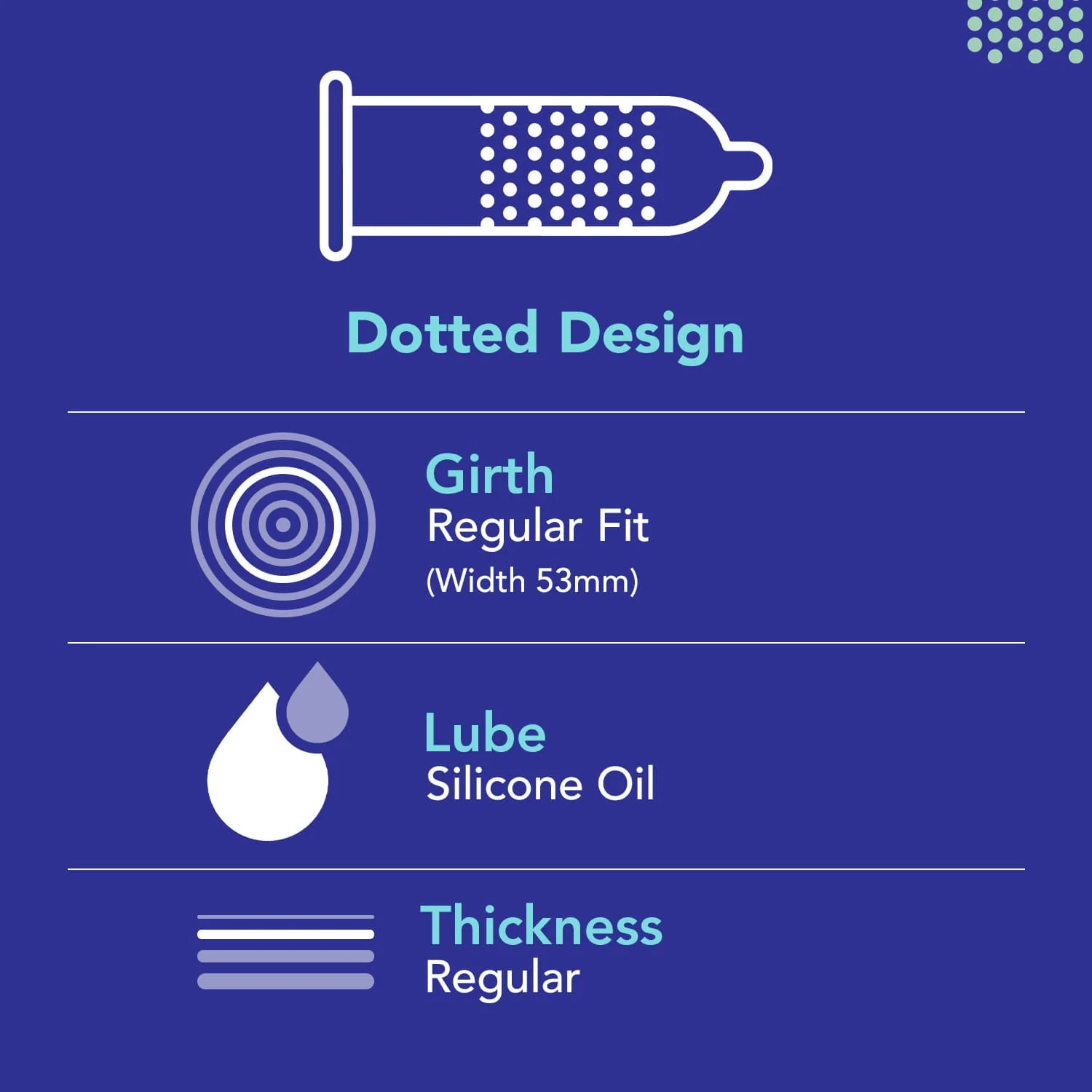 Bleu Dotted Vegan Condoms (1 Pack of 8) - Image 6