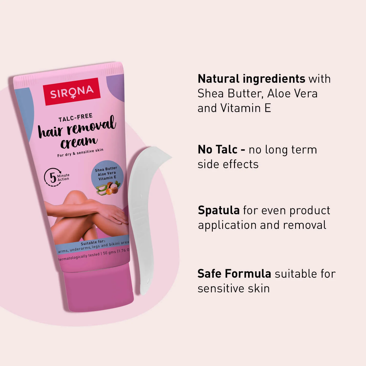 Hair Removal Cream for Dry & Sensitive Skin (1 Pack of 50 gm) - Image 5