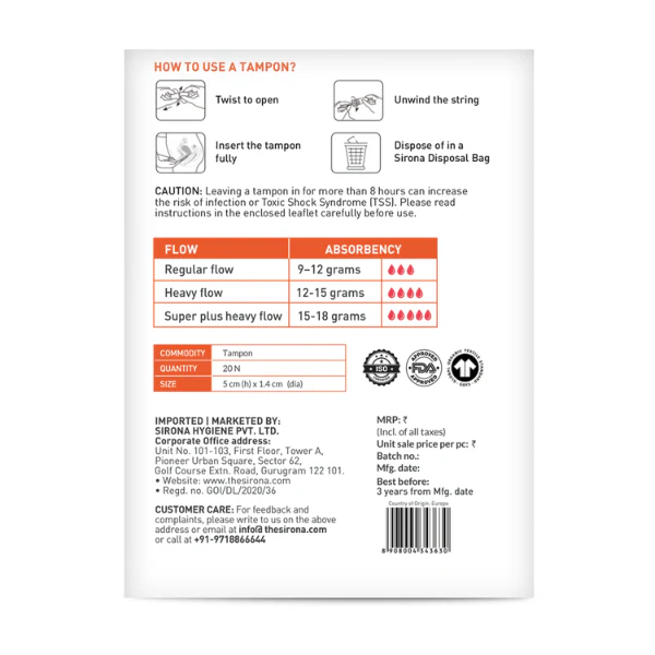 Heavy Flow Tampons (Pack of 40 Tampons) - Image 8