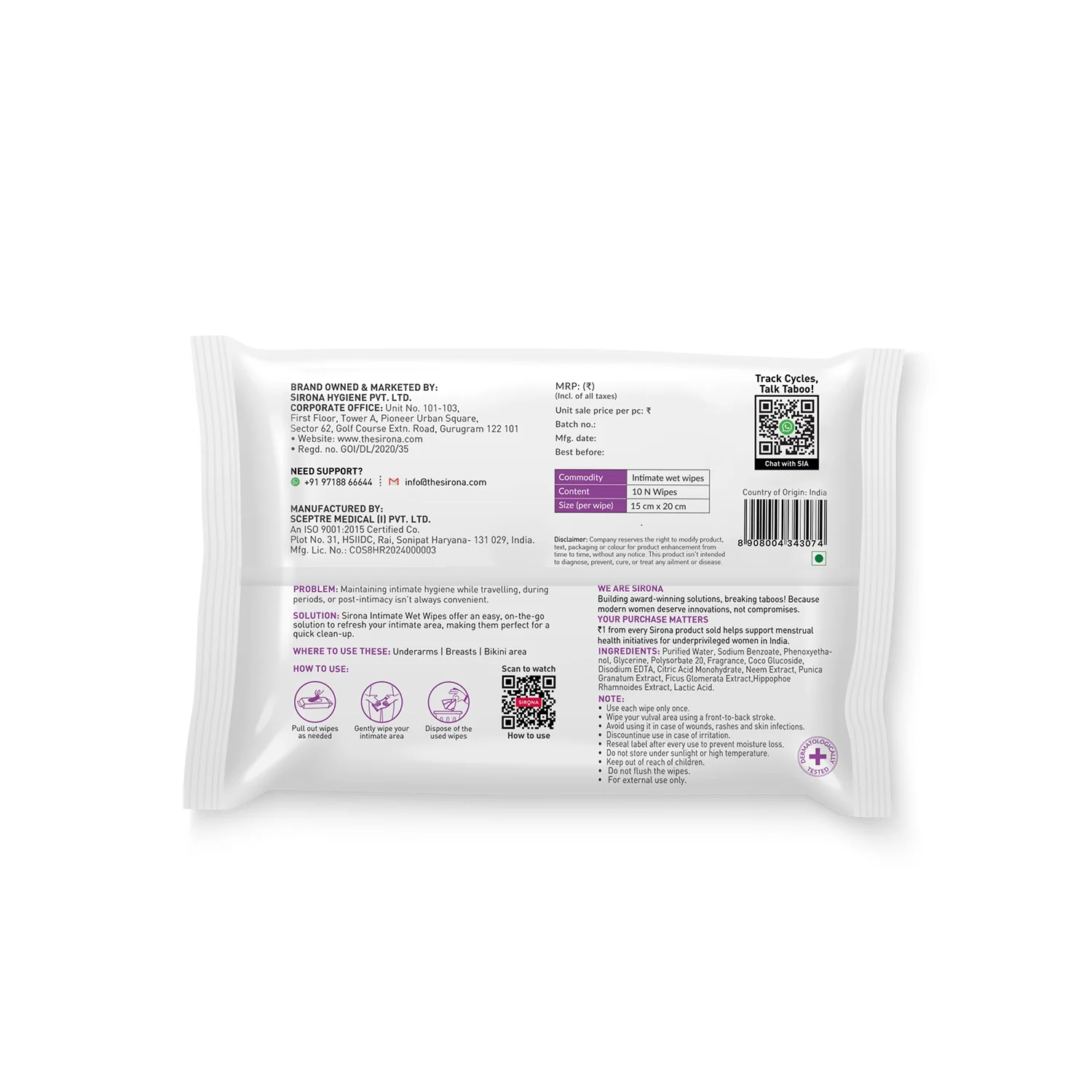 Intimate Wet Wipes (Pack of 20 Wipes) - Image 9
