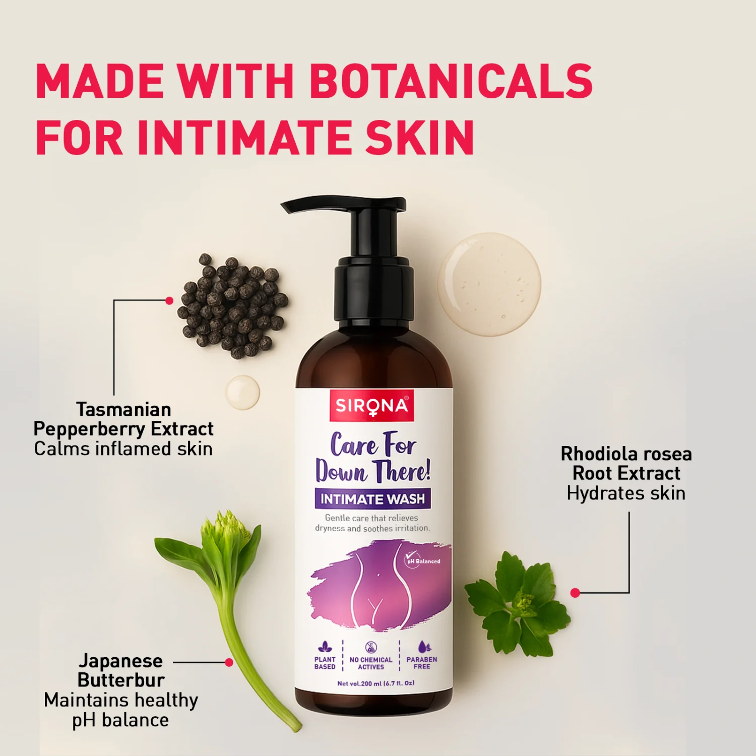 Natural pH-balanced Intimate Wash (200 ML) - Image 3