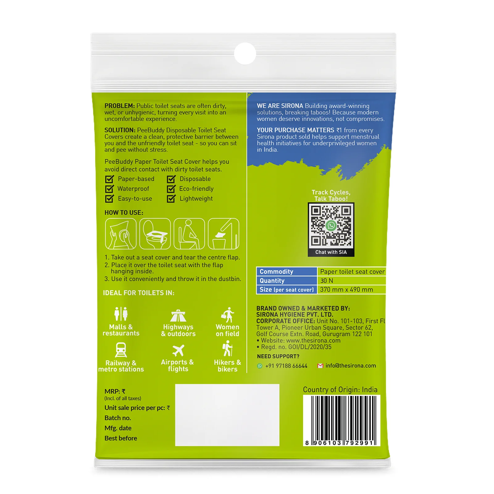 PeeBuddy Disposable Toilet Seat Covers (Pack of 30 Covers) - Image 8