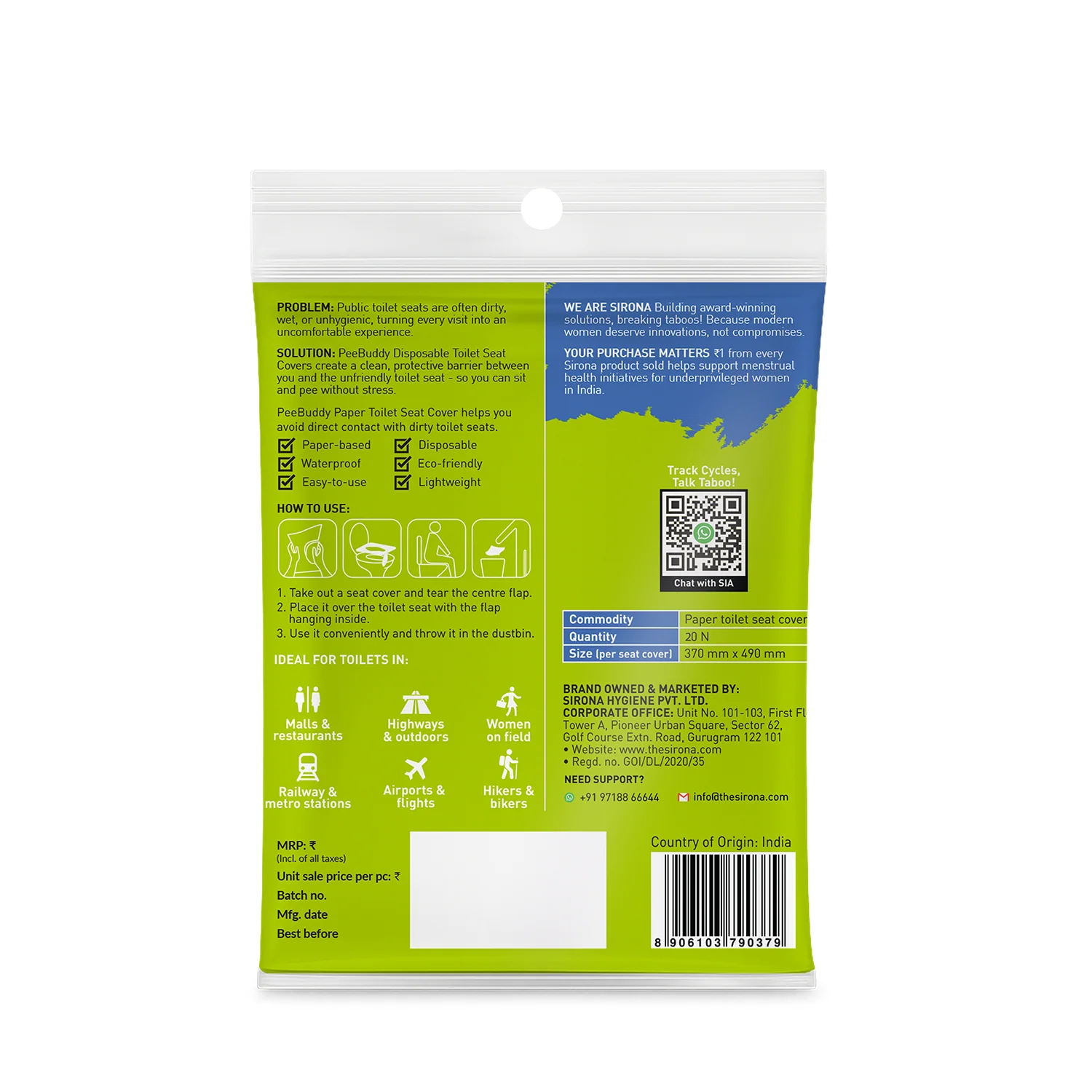 PeeBuddy Disposable Toilet Seat Covers (Pack of 20 Covers) - Image 6