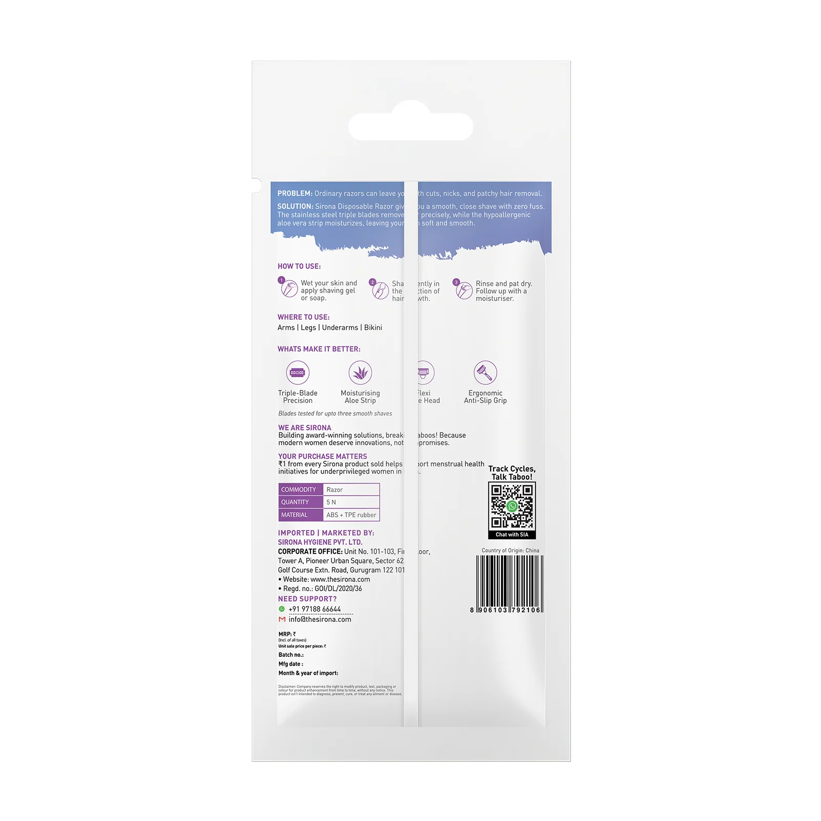 Aloe Boost Twin Blade Disposable Razor - Image 8