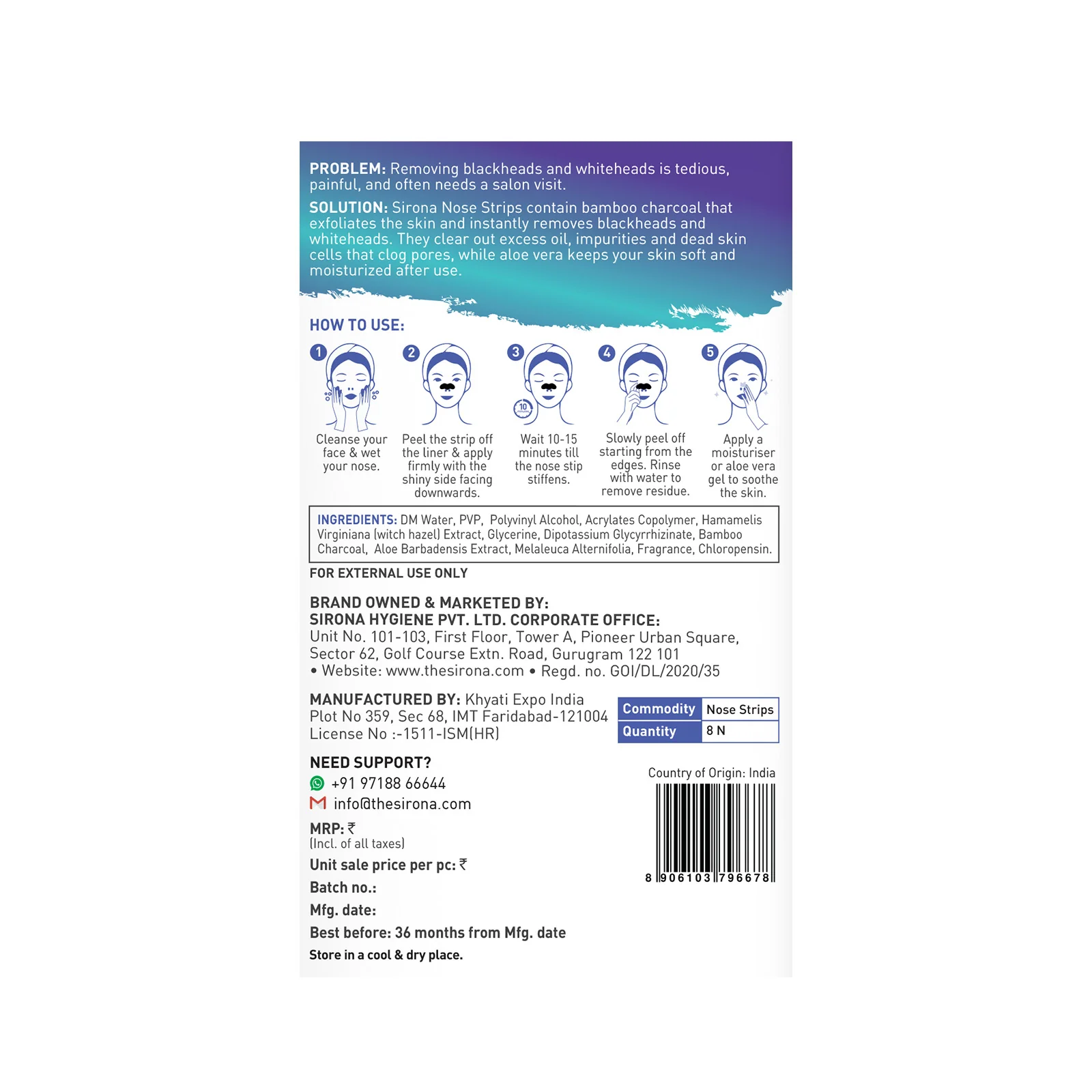 Bamboo Charcoal Nose Strips (Pack of 4) - Image 8