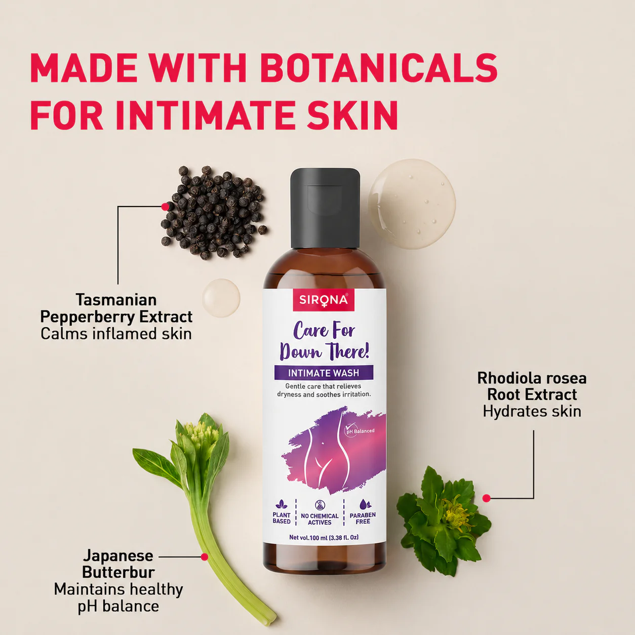Natural pH-balanced Intimate Wash (100 ML) - Image 3
