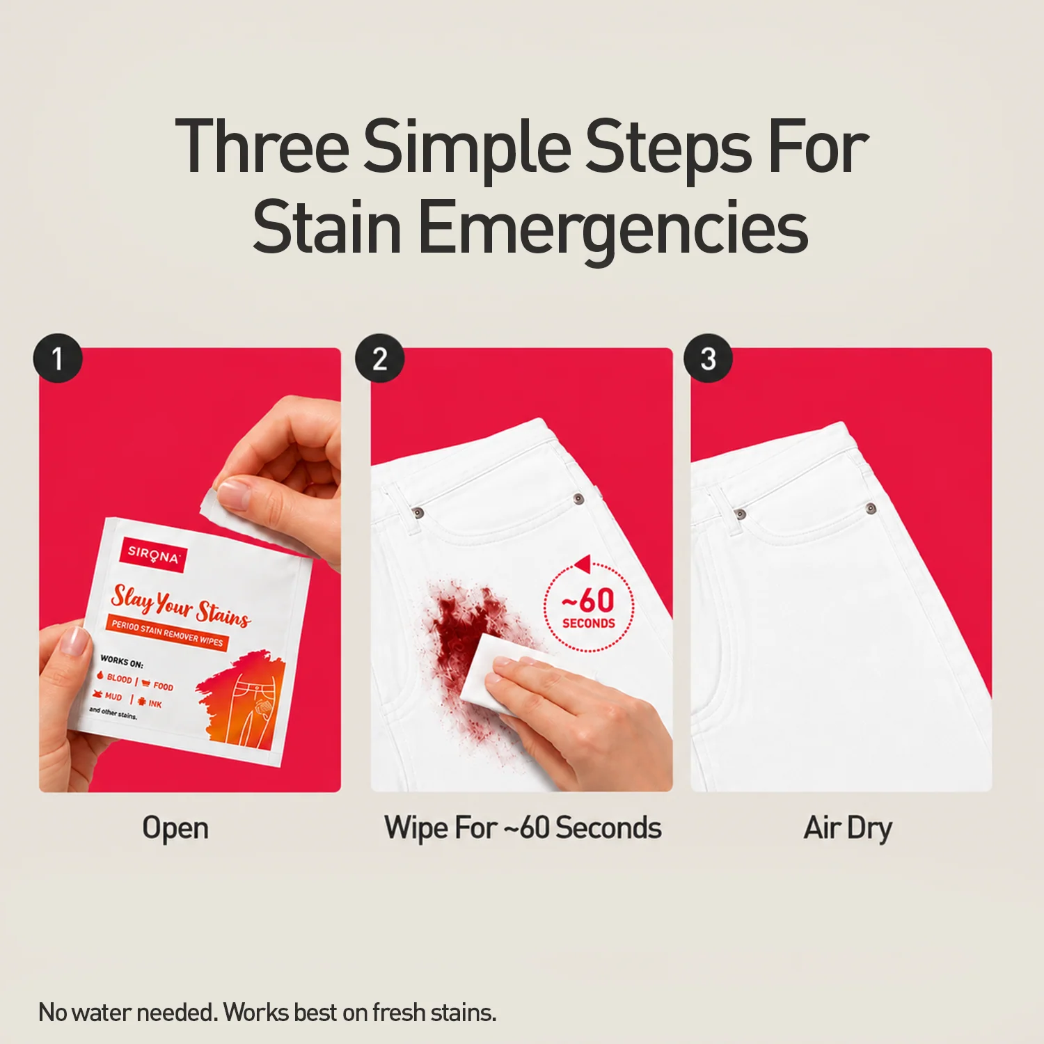 Period Stain Remover Wipes - Pack of 10 - Image 8