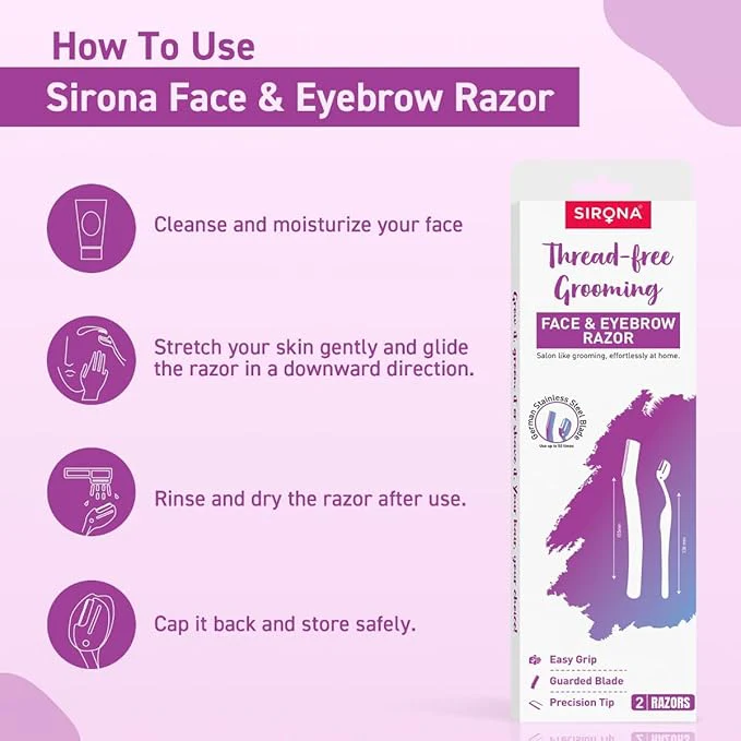 Reusable Eyebrow & Face Razor for Women - 2 Razors - Image 5