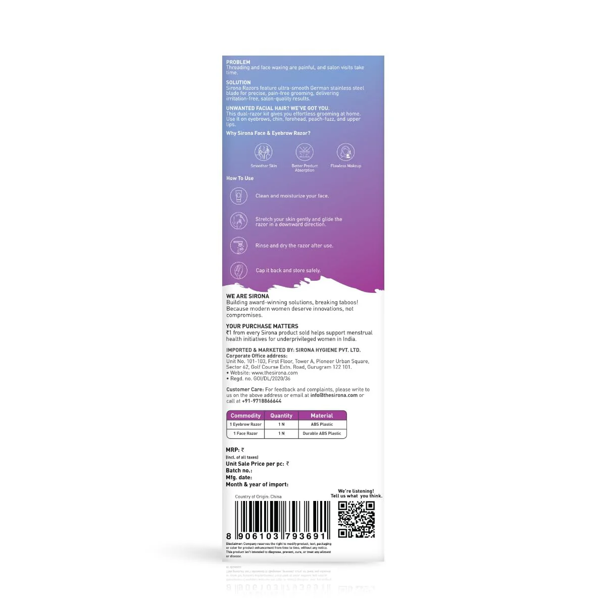 Reusable Eyebrow & Face Razor for Women - 2 Razors - Image 7