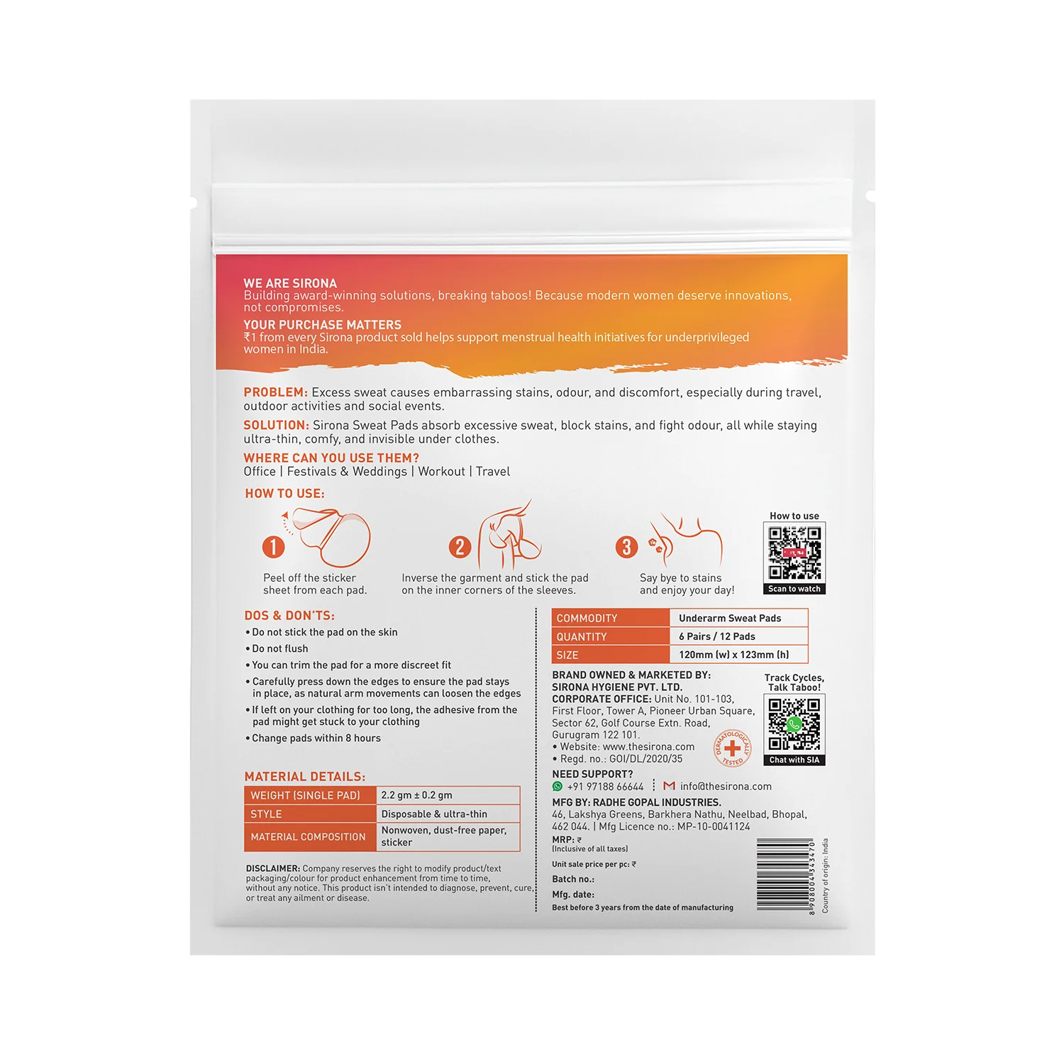 Underarm Sweat Pads (Pack of 12) - Image 7